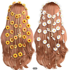 Bohemian Style Flower Headband With Sunflower Daisy Tassels Crown Festival Hippy