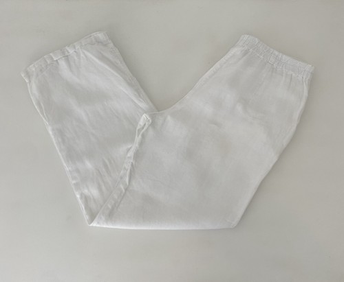 Oska white linen trousers wide - oska,