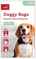 100x Dog Poo Bags with Tie