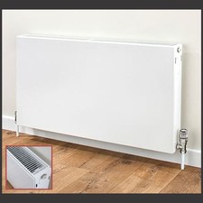 Horizontal White Flat Panel Landscape Radiators VULCAN DOUBLE 500mm(h)