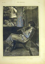 Original Old Antique Print