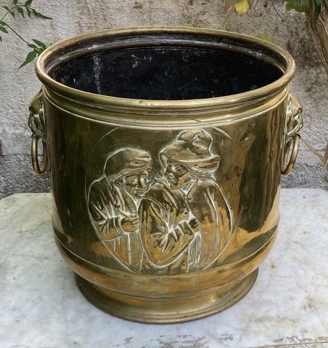 Large antique brass embossed - antique,