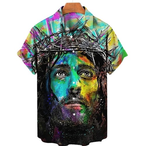 Mens button down abstract - button,