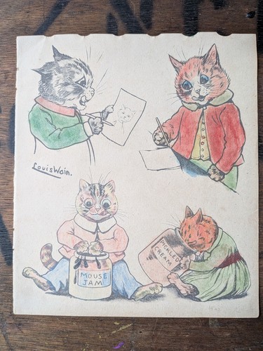 Louis wain antique print - wain, 1902