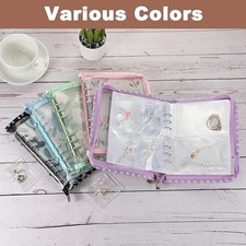 Travel Jewellery Organiser 120 Grid Earring Storage Book with 50 PVC Bags