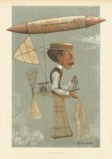 VANITY FAIR SPY CARTOON Alberto Santos-Dumont 'The Deutsch Prize'. Aviator 1901