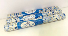 3 Rolls Vintage 70s Windsor Blue Persian Geometric Vinyl Batch Wallpaper  BC84