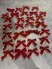 Vintage 1960s/70s Christmas Velvet Red Bows