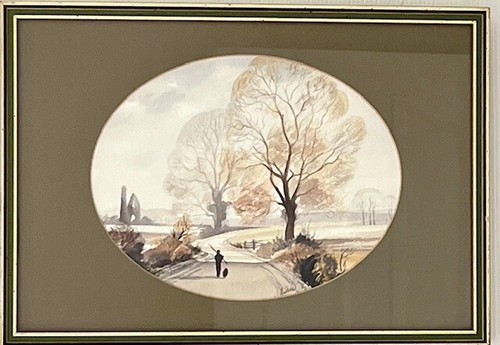 Framed watercolour painting - framed,