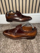 Barker Chestnut Leather Oxford Brogue Shoes High Quality Made In England - UK8E 