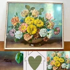 1960s Large Framed Botanical Floral Study Wilf Walker 15 By 19’’