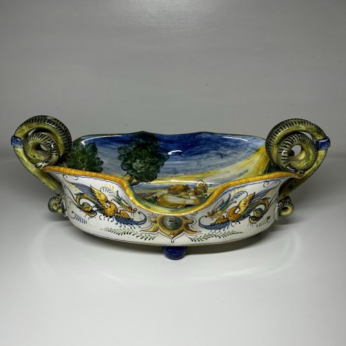 Large italian maiolica - maiolica, tritone