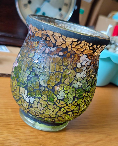 Footed round glass tea light - glass,