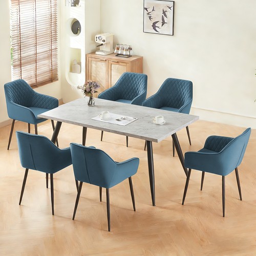 Dining table chairs set - set, marble