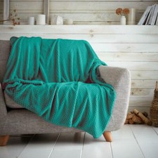 Luxury Popcorn Throw Soft Waffle Fleece Sofa Bed Large Warm Cosy Travel Blanket