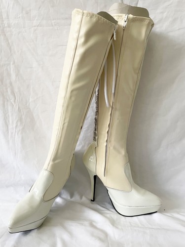 White latex patent leather - /,