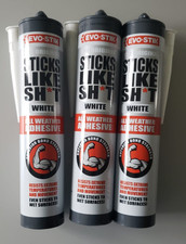 3x Evo-Stik Sticks Like Sh*t All Weather Polymer Adhesive Sealant WHITE 290ml