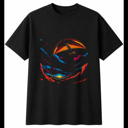 Colourful hang glider - colourful, in