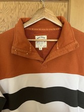 Fat Face, men's 100% cotton fleece top, size L, black/orange/cream