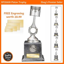 MOTORSPORT TROPHY - Velocity Piston Award, Trophies FREE ENGRAVING worth 6.99