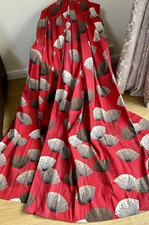 FABULOUS SANDERSON RED DANDELION CLOCKS PAIR OF CURTAINS 66 X 90 In