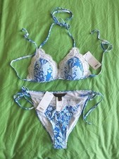 Lipsy Blue & White Lace Trim