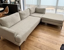 Sofa - West Elm (Andes Corner Twill, Stone, and Andes Ottoman, Twill, Stone)