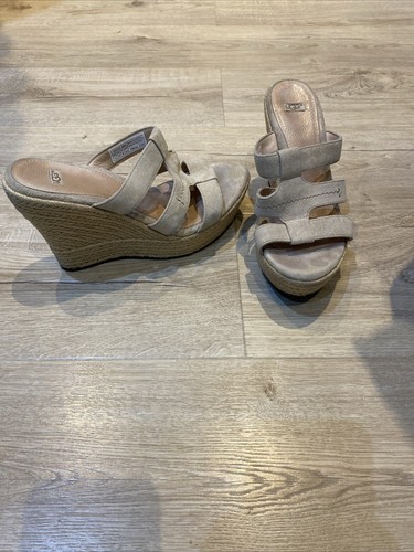 Ugg suede wedge sandals with - sandals,