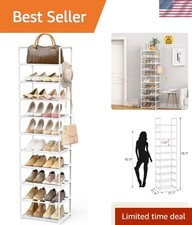 Stylish White Tall Shoe Rack -