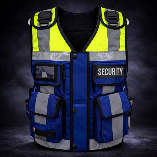 Blue yellow vis security - hi-vis,