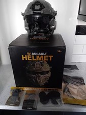 W-Ronin Assault Fast Tactical Helmet Multi-Lens Goggles, Built-In Headset