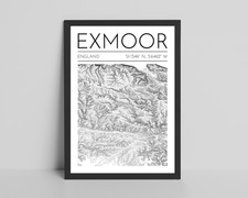 Exmoor Topography Map Glossy