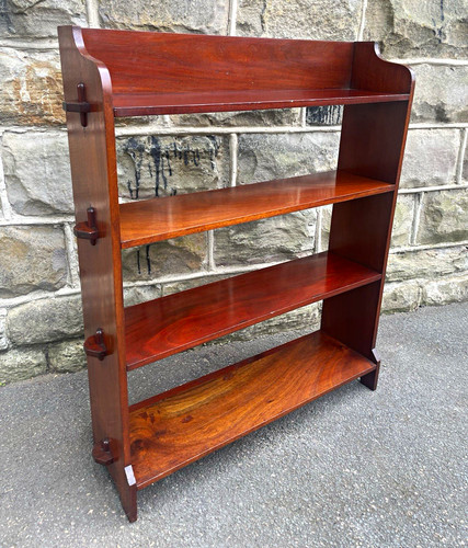 Antique walnut open bookcase - antique,