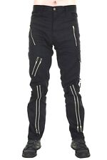 Tiger of London Mens Zip Bondage Pants in Black Cotton. Punk Rock.