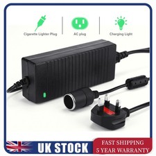 240V Mains Plug to 12V 10A Socket Adapter Car Cigarette Lighter Power Converter