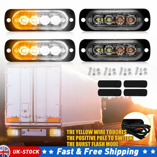 White amber led strobe - white,