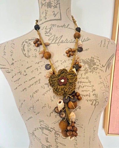 Bohemian beaded cord - bohemian, necklace