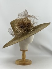 Philip Treacy 2 Toned Gold Coloured Wide Brimmed Hat (1239)