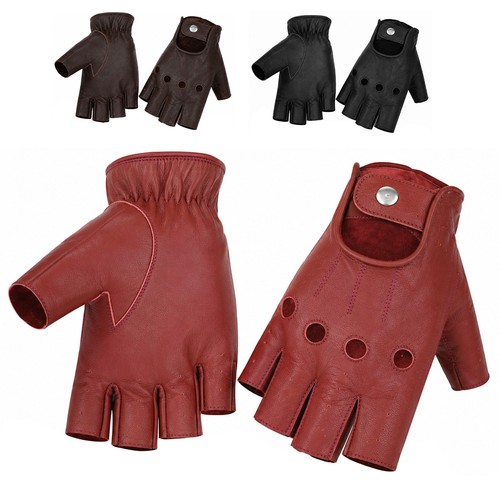 Leather fingerless gloves - fingerless,