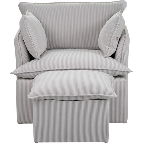 Armchair with stool grey - armchair,