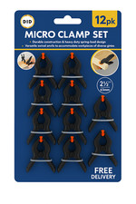 12PK Micro Clamp Set Spring Loaded Durable Precision DIY Tools Adjustable Jaws