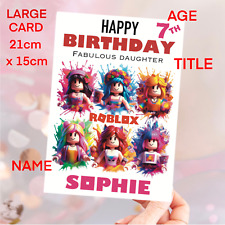 ROBLOX Birthday Card Personalised Name Age, Granddaughter Daughter Sister Niece