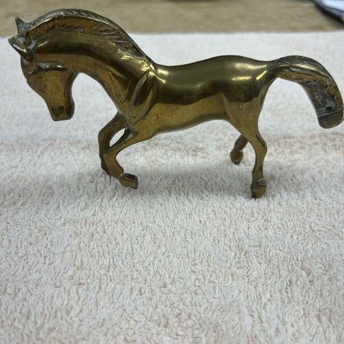 Vintage solid brass horse - vintage,