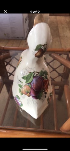 Duck ornament white porcelain - duck,