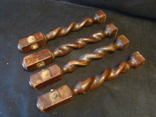 4 x Vintage Oak Wooden Loose Barley Twist Spindles Legs Upcycle Up Cycle Salvage