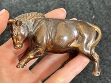 Brass Bull Figure miniature ASHTRAY 9cm Vintage Japan Rare