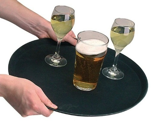 Bar tray non slip round - tray,