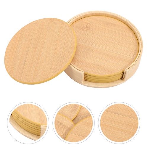 Set round coaster bamboo - round,