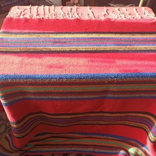 Vintage Kilim Blanket Moroccan Wool Hand Woven Traditional