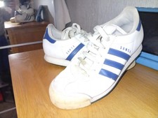 Rare Vintage Adidas Samoa Size 7 UK White With Blue ³ Stripe